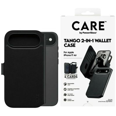 Etui CARE by PanzerGlass Feature Tango 2w1 Wallet Case MagSafe na iPhone Air - czarne