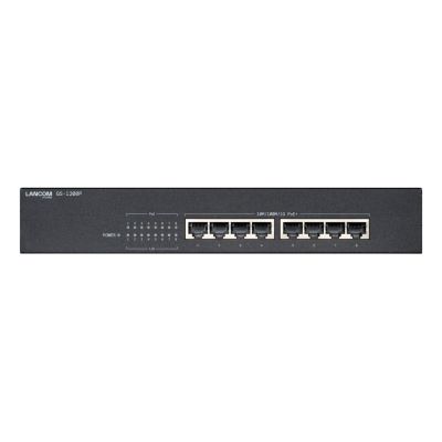 GS-1208P Nie zarządzany Gigabit Ethernet (10/100/1000) Obsługa PoE 1U Czarny