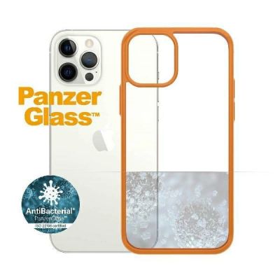 5. Etui PanzerGlass ClearCase na iPhone 12 / 12 Pro - przezroczysto-pomarańczowe