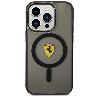 3. Etui Ferrari Translucent MagSafe na iPhone 14 Pro - czarne