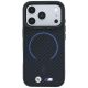 3. Etui BMW M Kevlar Blue Print Ring Metal Logo MagSafe na iPhone 18 Pro / 17 Pro - czarne