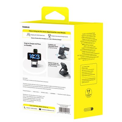 5. Ładowarka bezprzewodowa Baseus PicoGo AF21 3w1 Qi2.2 35W z kablem USB-C 1m - czarna
