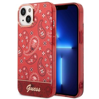 Etui Guess Bandana Paisley na iPhone 14 Plus - czerwone