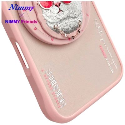 12. Etui Nimmy Glasses Cool Cat MagSafe na iPhone 16 - różowe