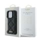 8. Etui Guess Quilted Metal Logo na iPhone 16 Pro - czarne