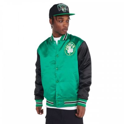 5. Kurtka Mitchell & Ness NBA Boston Celtics Primetime Heavyweight Satin Jacket Vintage Logo Celtics M JK8453-BCEKYGN