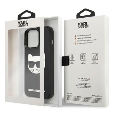 8. Etui Karl Lagerfeld 3D Rubber Choupette na iPhone 13 Pro / iPhone 13 - czarne