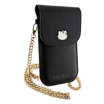 5. Torebka Hello Kitty Leather Metal Logo Chain - czarna