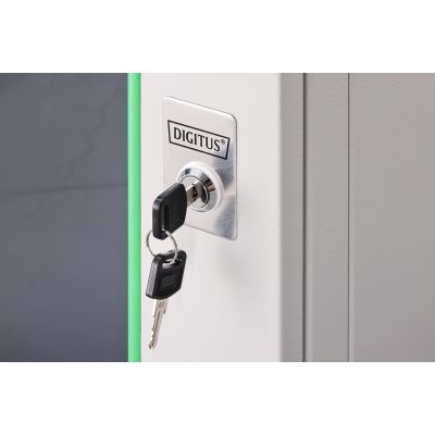 48. Szafa sieciowa wisząca DYNAmic 19" 9U rack 600x600, drzwi szyba, szary, niedzielona, złożona, 60kg