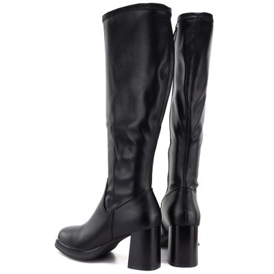 5. Kozaki damskie na obcasie czarne Potocki SZ12861