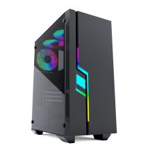 GEMBIRD OBUDOWA FORNAX 2000RGB MIDI-TOWER (USB 3.0, HD AUDIO) PODŚWIETLENIE RGB, GAMINGOWY DESIGN, CZARNA