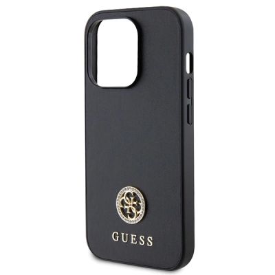 6. Etui Guess Strass Metal Logo do iPhone 15 Pro - czarne
