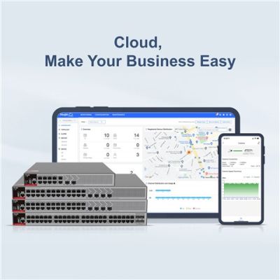 6. Zarządzalny Switch Ruijie L2+ | 48 portów 1Gbit + 4 porty SFP 2.5Gbit | 2 wentylatory, 1 wbudowany zasilacz AC | Rack