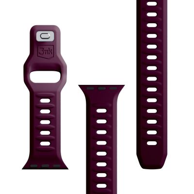 14. Pasek silikonowy 3mk Silicone Watch Strap do Apple Watch 42 / 44 / 45 / 49 mm - bordowy