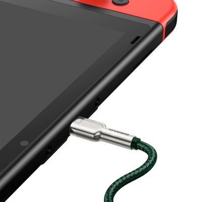 8. Kabel Baseus Cafule Series Metal Data USB-C / USB-C PD QC SCP 100W 5A 2 m - zielony