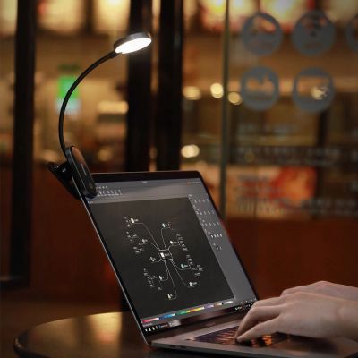 8. Baseus mini lampka lampa LED z klipsem szary (DGRAD-0G)