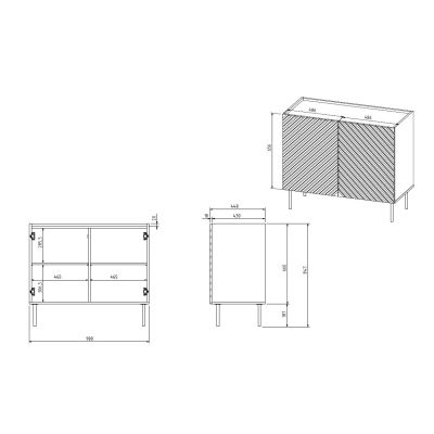 4. Komoda 2D ONDA 98x45x85 czarny