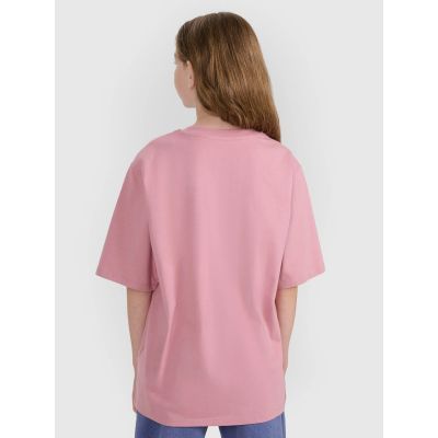 2. T-shirt oversize z nadrukiem dziewczęcy 4F 4FJRAW25TTSHF2936-54S