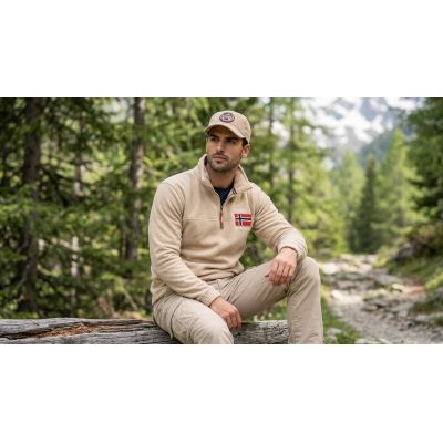 4. Polar męski Geographical Norway TEQUATEUR BEIGE DB MEN 233 (WZ6694H/GN-BEIGE)