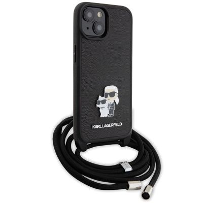 3. Etui Karl Lagerfeld Crossbody Saffiano Metal Pin Karl&Choupette na iPhone 15 - czarne
