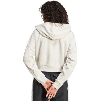 9. Bluza damska adidas Essentials 3-Stripes French Terry Quarter-Zip Hoodie beżowa JN1958