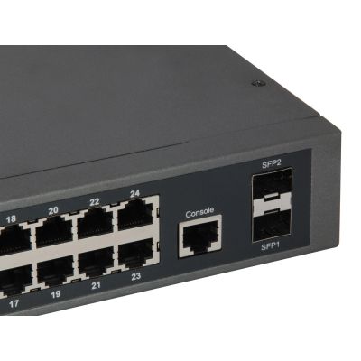3. Przełącznik LevelOne WebSmart/GB PoE+ 26-portowy 19" 370W 1Gbps