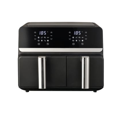 18. ELDOM FRYTOWNICA BEZTŁUSZCZOWA FR200 9 L,2200W, DWIE NIEZALEŻNE SZUFLADY,8 PROGRAMÓW, WYŚWIETLACZ LED, TEMP. 80°C–200°C