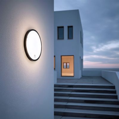 11. MACLEAN LAMPA LED Z CZUJNIKIEM RUCHU, CZUJNIK PIR, KOLOR CZARNY, 10W, IP65, 1000LM, BARWA NEUTRALNA MCE525 B