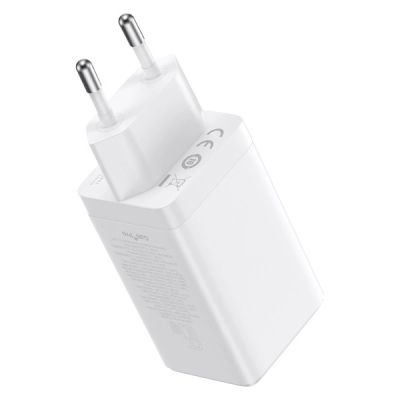3. Szybka ładowarka sieciowa GaN 2xUSB C 1xUSB 65W Baseus GaN5 Pro + kabel USB C - USB C 100W - biała