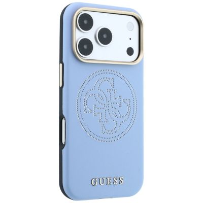 4. Etui Guess Perforated 4G Gold Logo Magsafe na iPhone 18 Pro Max / 17 Pro Max - jasnoniebieskie