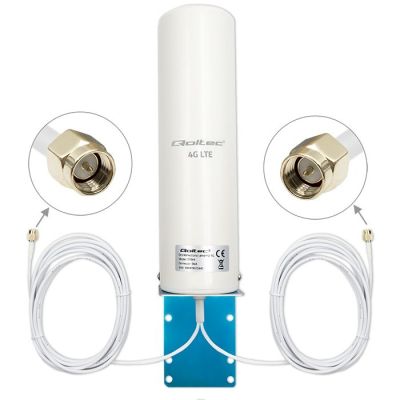 9. QOLTEC ANTENA 4G LTE DUAL | 5DBI | DOOKÓLNA | ZEWNĘTRZNA