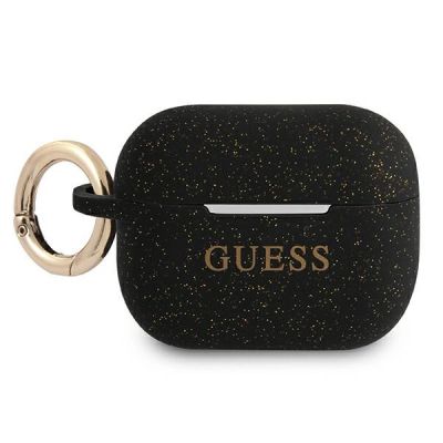 Etui Guess Silicone Glitter na AirPods Pro - czarne