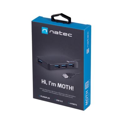 3. Hub NATEC Moth NHU-1342 (4x USB 3.0; kolor czarny)