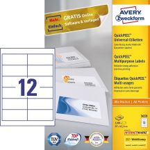 Avery 3659 samoprzylepne etykiety Prostokąt Na stałe Biały 1200 szt.