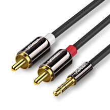 Kabel Ugreen AV116 10591 audio mini jack 3,5 mm (męski) / 2RCA (męski) 5m - czarny