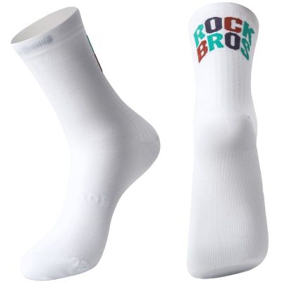 Rockbros skarpety sportowe białe/napis L