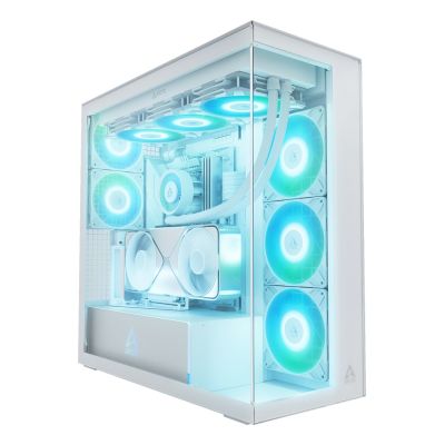 10. Okno Arctic Xtender Weiß Transparentes Glasfenster mit GPU mount