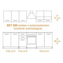 KUCHNIA SET 2M BIAŁY MAT, BLAT ARTISAN