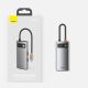 21. Baseus Metal Gleam 4w1 wielofunkcyjny HUB USB Typ C - USB Typ C Power Delivery 100 W / HDMI 4K 30 Hz / USB 3.2 Gen 1 / USB 2.0 (CAHUB-CY0G)