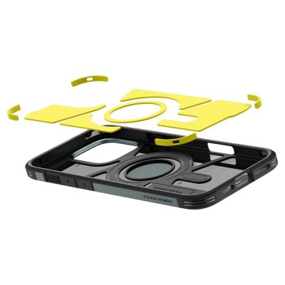 6. Etui Spigen Tough Armor MagSafe z podstawką na iPhone 16 Pro - zielone