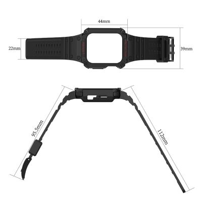 5. Pasek z etui ochronnym Protect Strap Band do Apple Watch 42 / 44 / 45 mm opaska obudowa pancerna - przezroczysty, różowe złoto