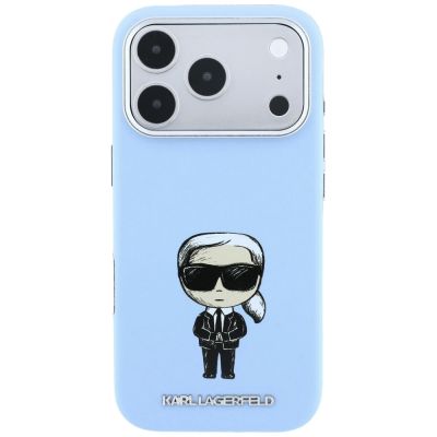 4. Etui Karl Lagerfeld Smooth Ikonik Sketch MagSafe do iPhone 18 Pro / 17 Pro - jasnoniebieske