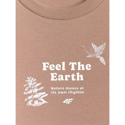6. T-shirt regular z nadrukiem damski 4F 4FRSS26TTSHF3704-83S