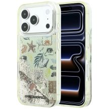 Etui Karl Lagerfeld Liquid Glitter Beach & Sand na iPhone 17 Pro / 18 Pro - beżowe