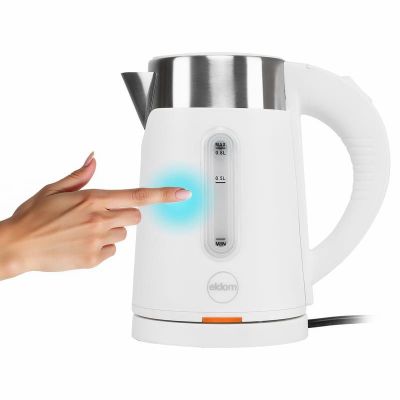 6. ELDOM CZAJNIK BEZPRZEWODOWY 185B TRIPO BIAŁY 1000W 0,8 L, BPA FREE, IZOLOWANY