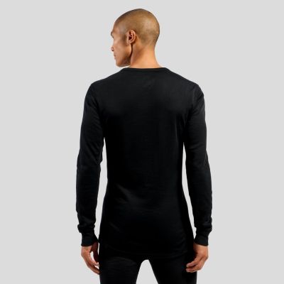 4. Koszulka męska Odlo BL TOP crew neck l/s ACTIVE WARM ECO roz. L Czarna