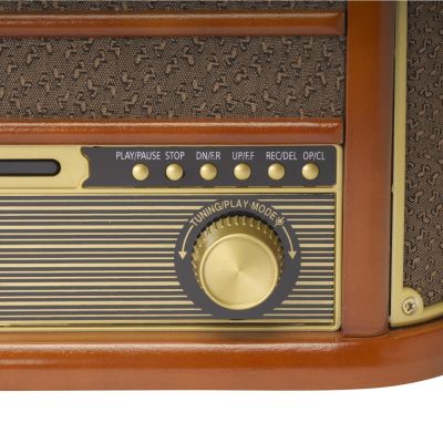 8. Drewniane centrum muzyczne retro Denver MRD-51 z gramofonem