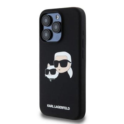 2. Etui Karl Lagerfeld Silicone Karl&Choupette MagSafe na iPhone 15 Pro Max - czarne