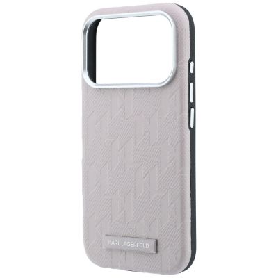 6. Etui Karl Lagerfeld Grained Mono Resin Logo MagSafe na iPhone 17 Pro Max / 18 Pro Max - różowe