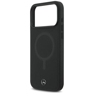 6. Etui Mercedes Plain Smooth Leather MagSafe do iPhone 17 Pro Max - czarne